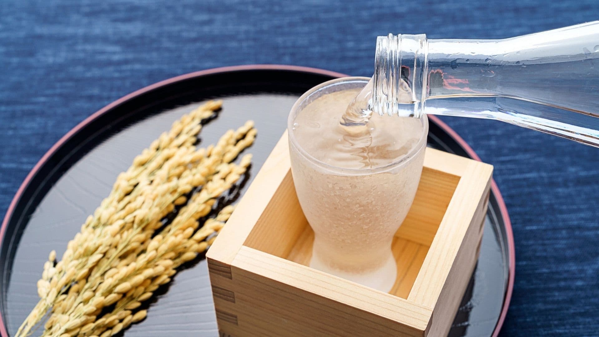 sake rice wine poured in japan